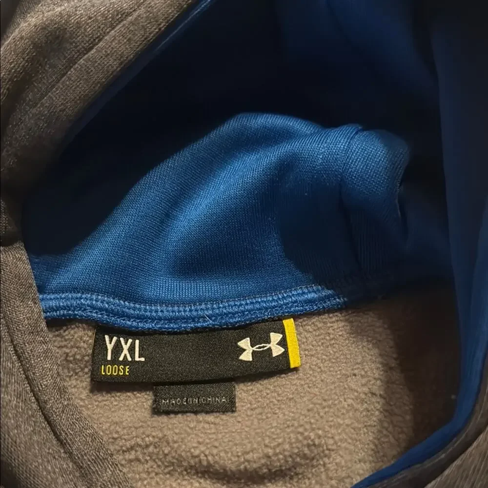 Under Armour Charcoal Hoodie with Vibrant Logo YXL Boys - Picture 5 of 5